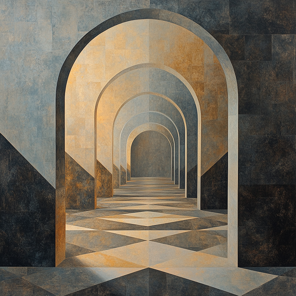 M.C. Escher Inspired Paradoxical Archways Of Dawn Paint by numbers kits