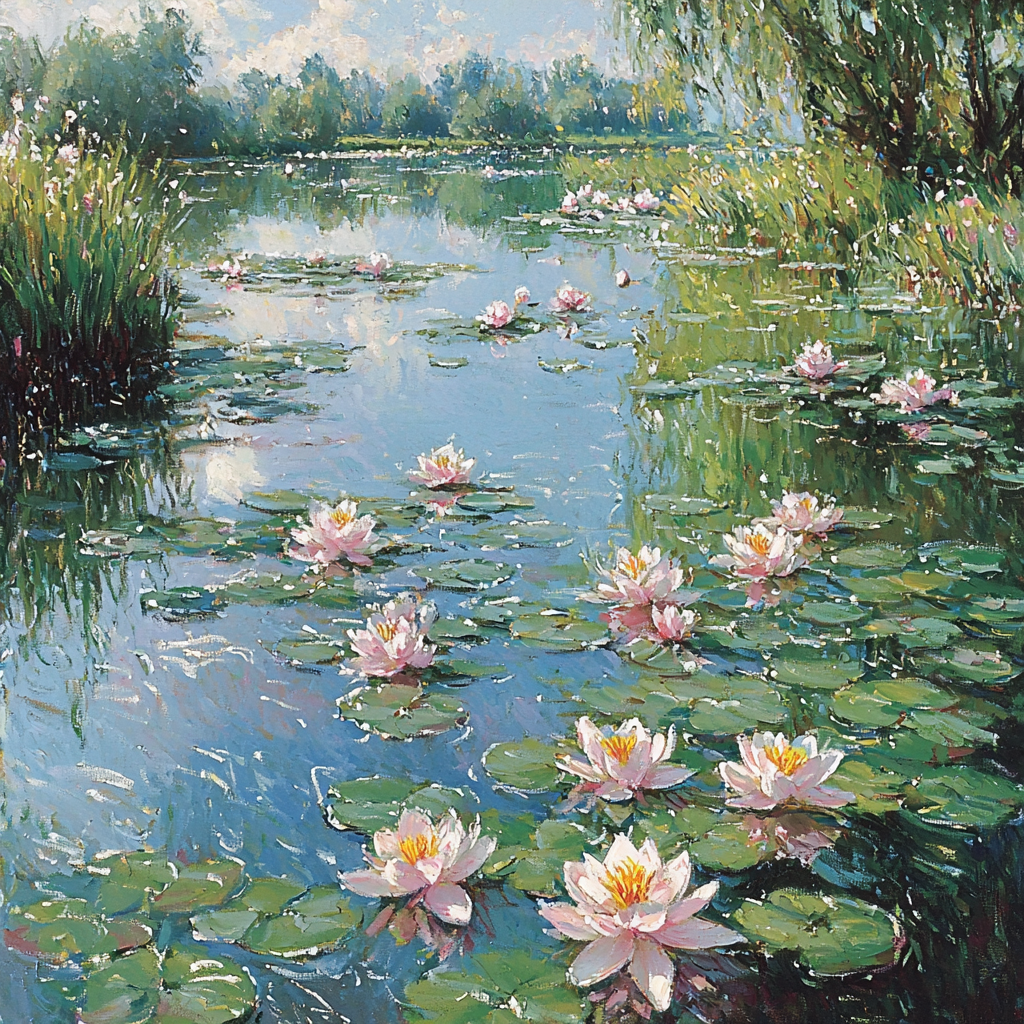 Claude Monet Inspired Floating Garden Painting Number Kit