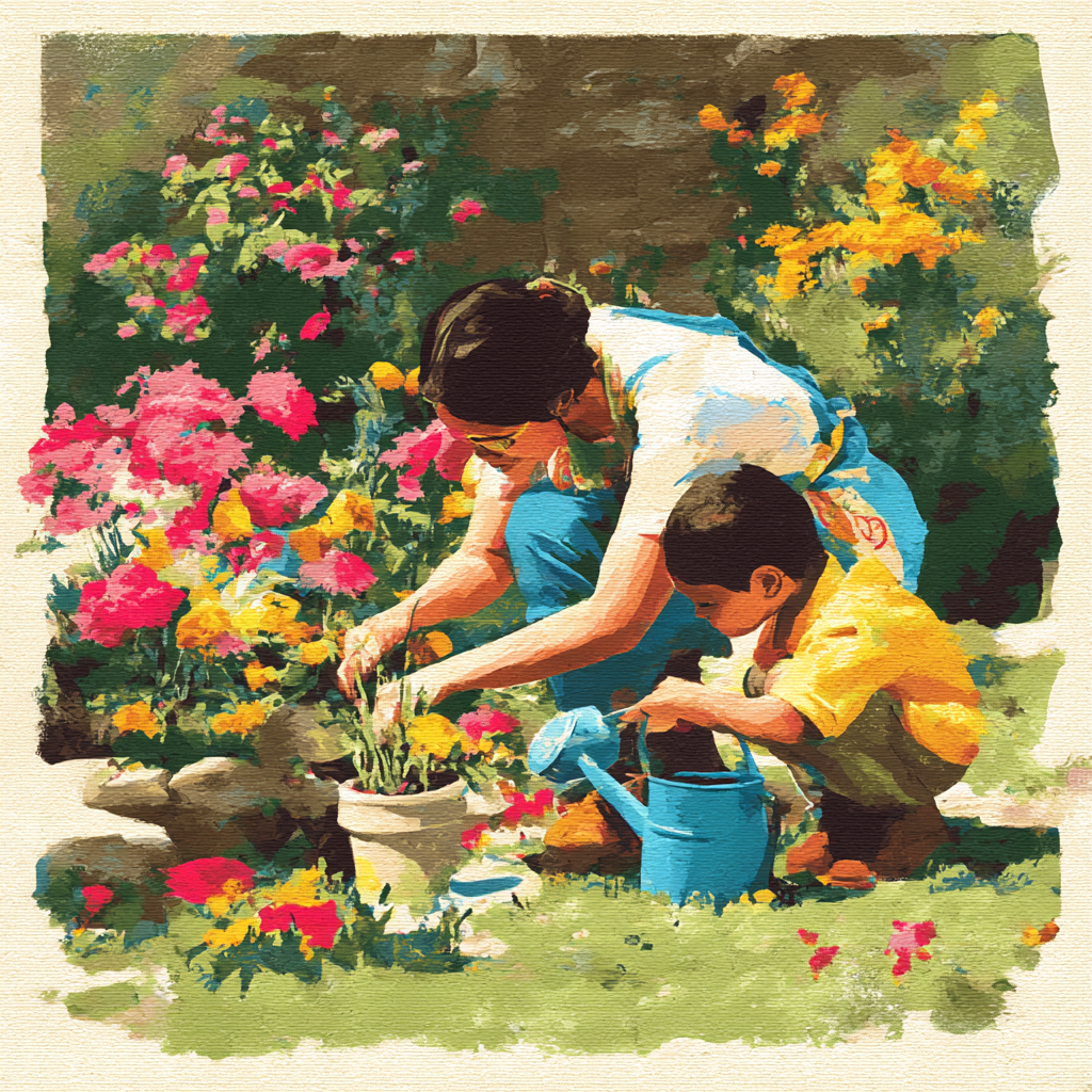 Mommy's Sweet Garden Number Painting