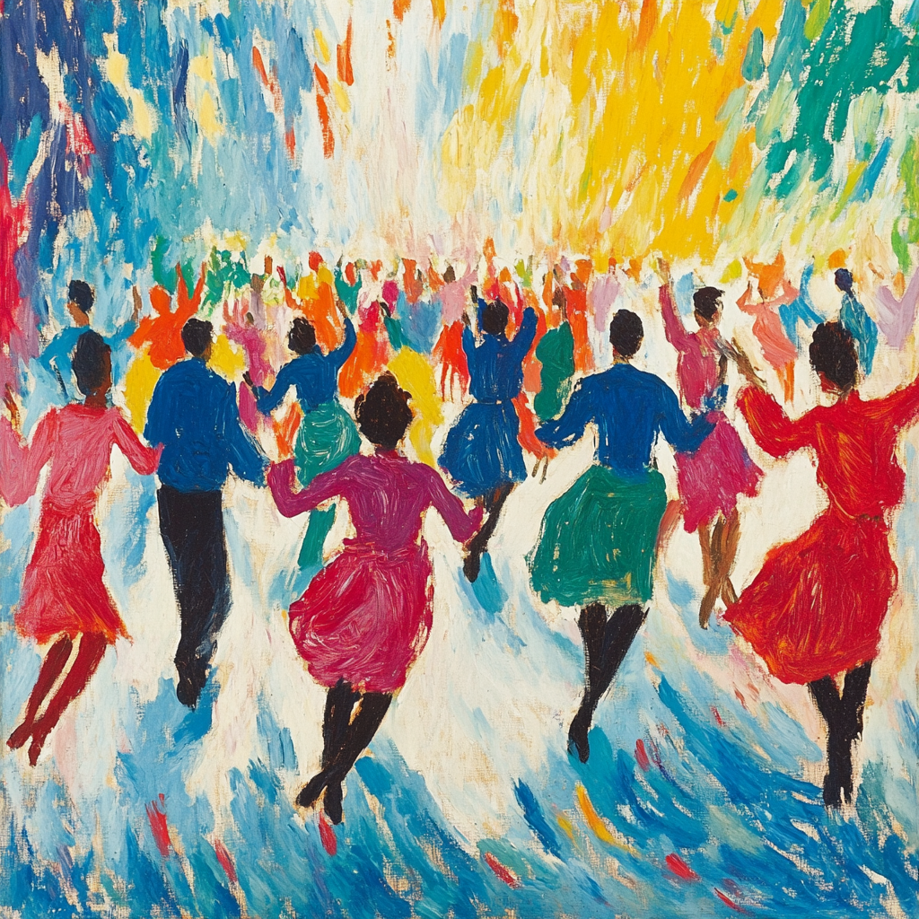Henri Matisse Inspired Colorful Indoor Dance paint by numbers