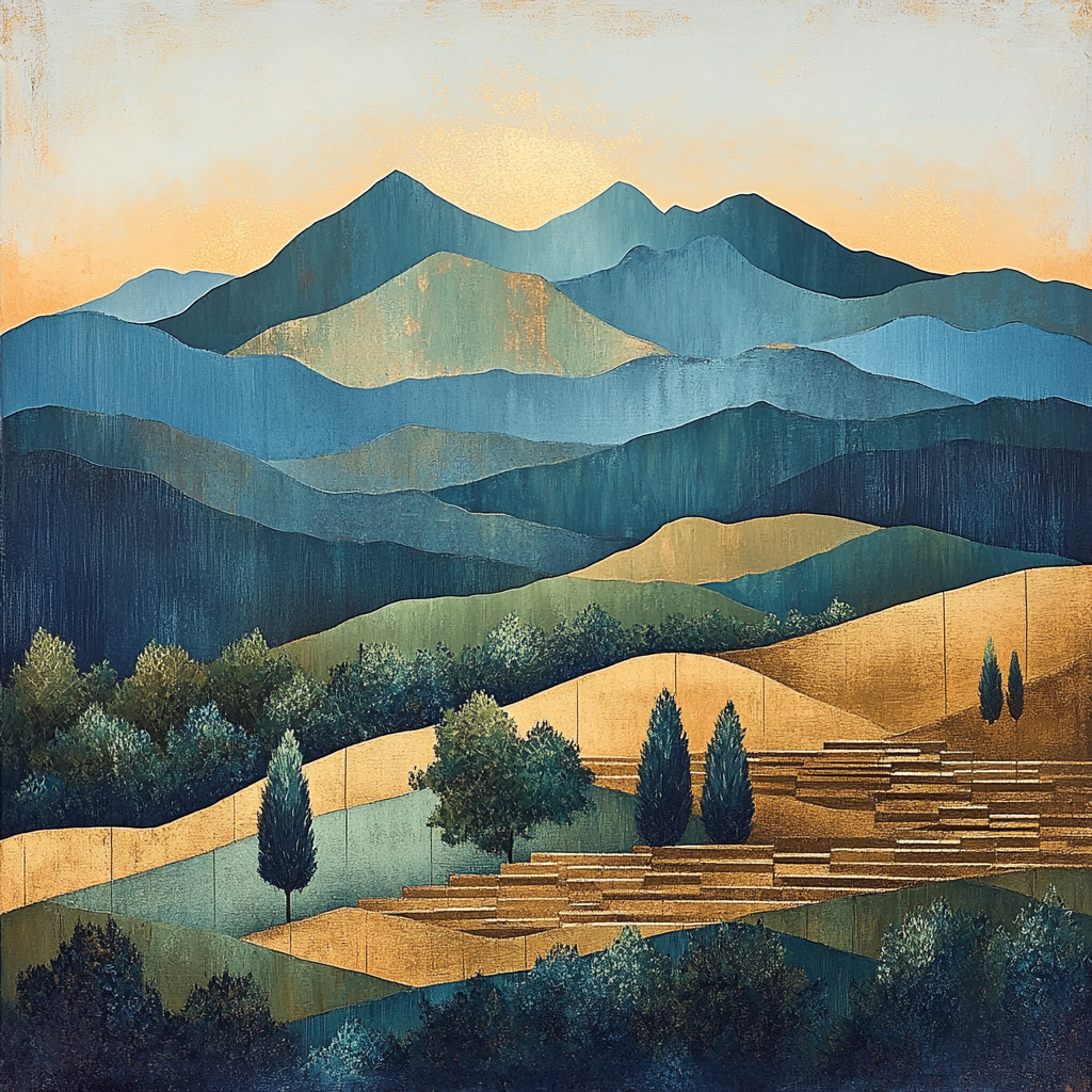Paul Cézanne Inspired Provençal Mountain Study DIY paint by numbers