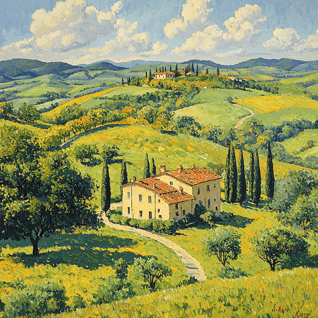 Camille Pissarro Inspired Tuscany Dreams Paint By Color