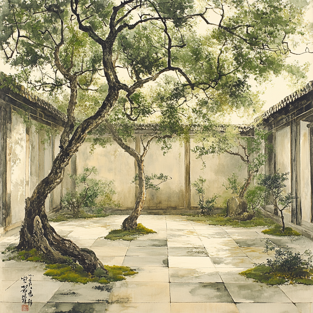 Zhao Mengfu Inspired Silent Scholar Garden Painting by numbers kit