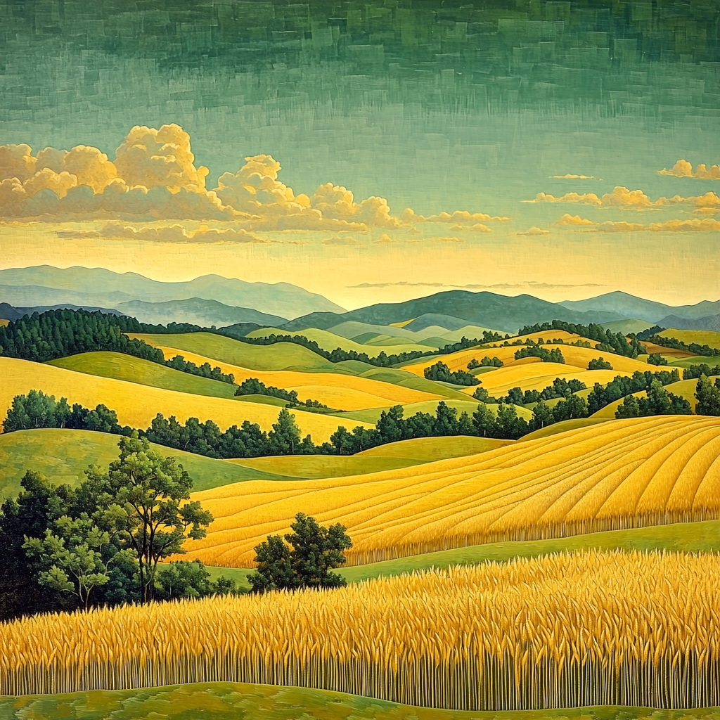 Utagawa Hiroshige Inspired The Quiet Majesty Of Golden Fields Painting Number Kit