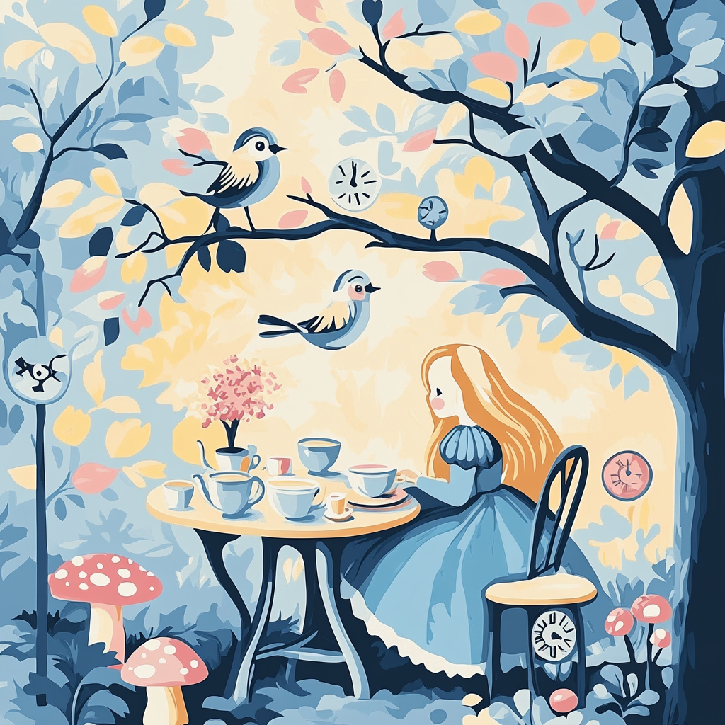 Alice Wonderland Tea Paint by numbers kits