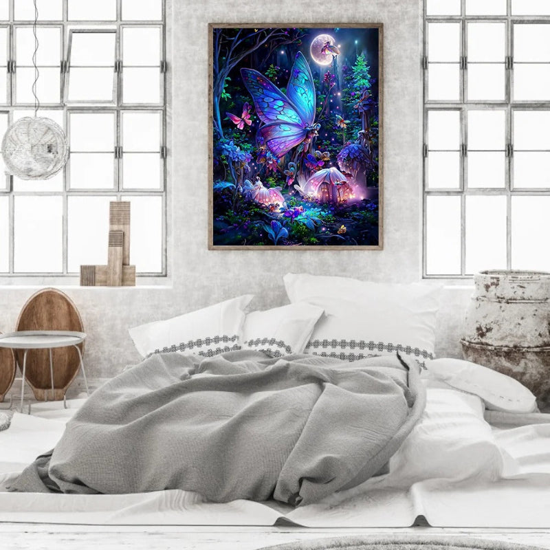 Enchanted Forest Butterfly Glow Paint By Number Kit