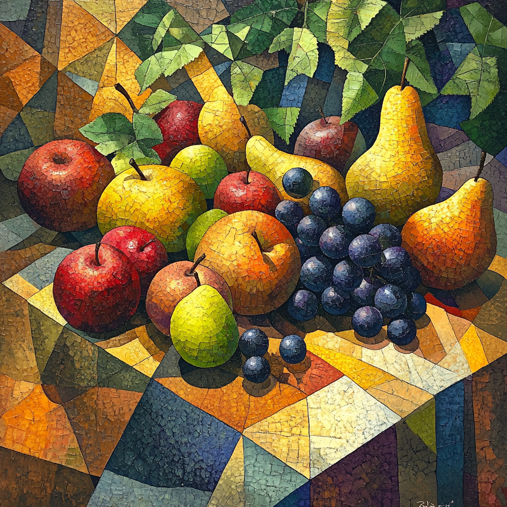 Picasso Inspired Abstract Fruits paint by number