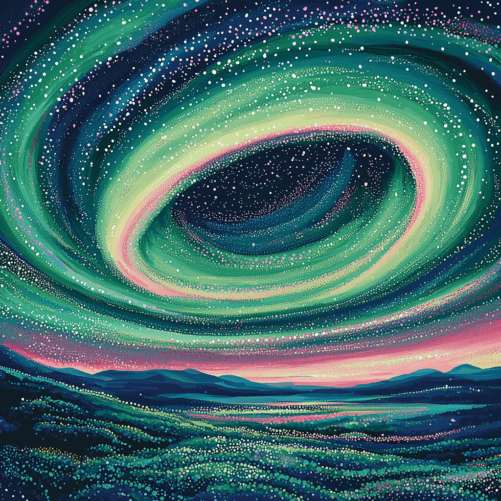 Georges Seurat Inspired Cosmic Aurora Harmony Paint By Numbers Art