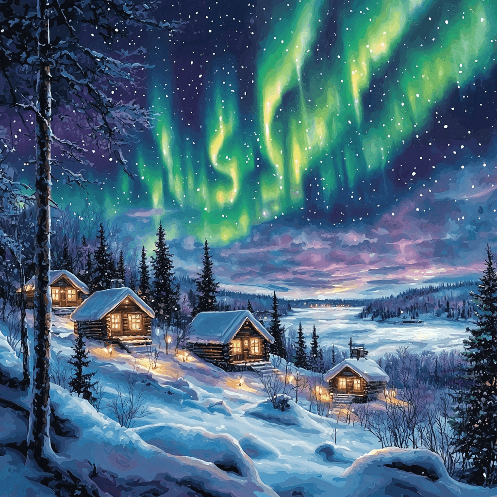 Lapland's Northern Lights Paint By Numbers
