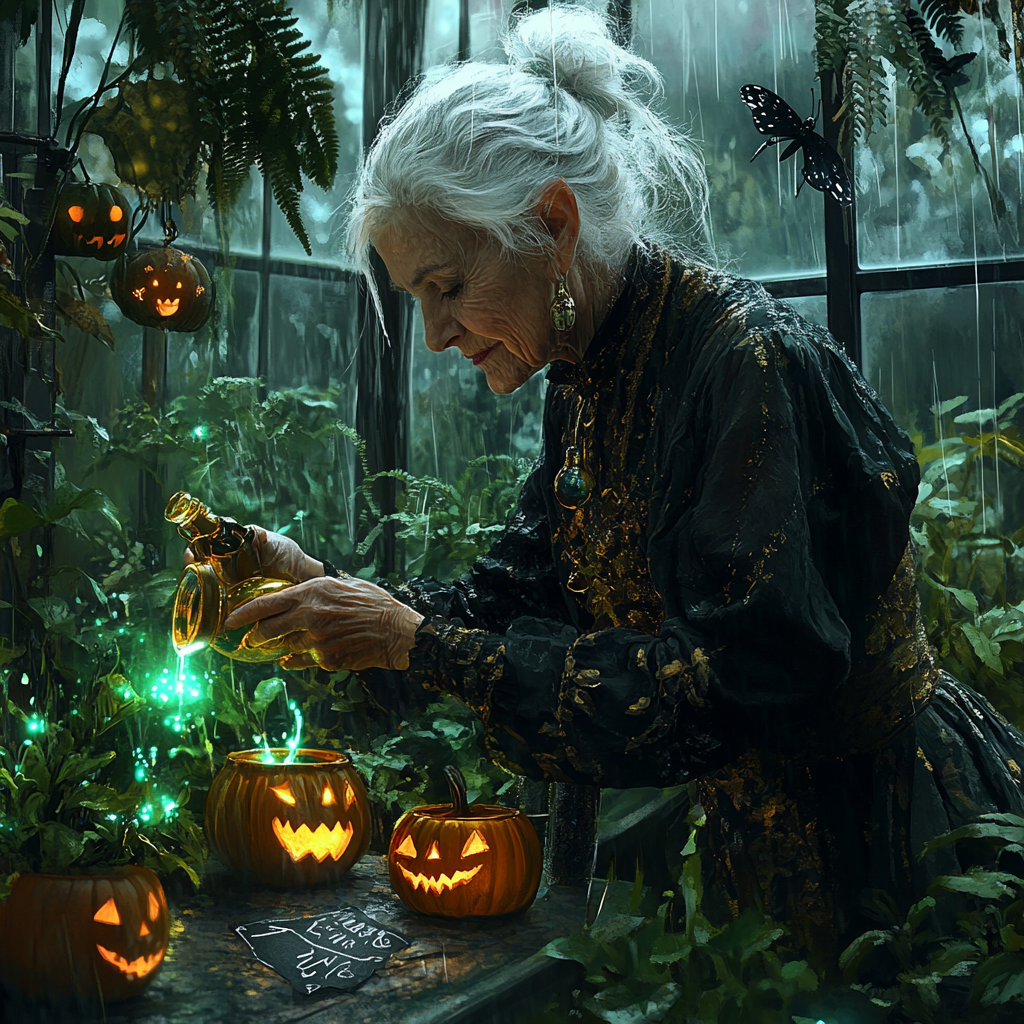 Witch In The Glasshouse Halloween paint by numbers