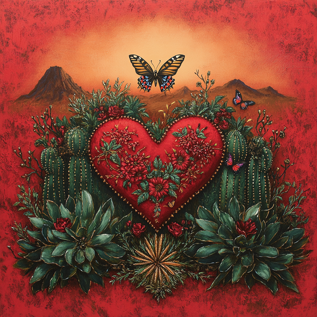 Frida Kahlo Inspired Resilient Heart painting number kit