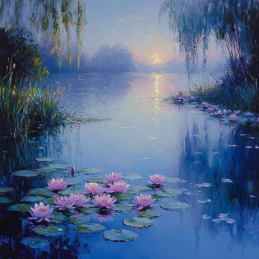 Claude Monet Inspired Dawn Waterlily Mist Painting by numbers kit