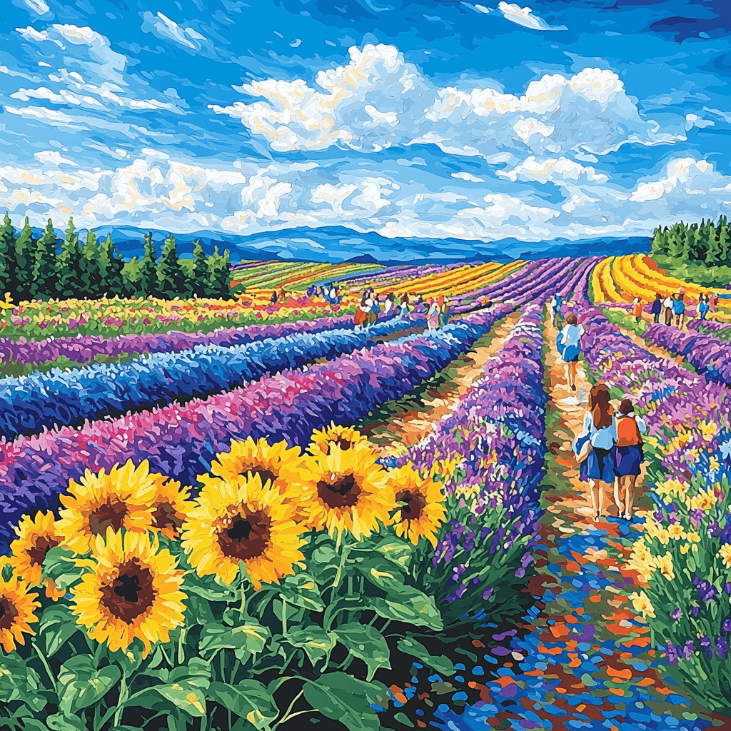 Hokkaido Flower Fields Paint By Numbers