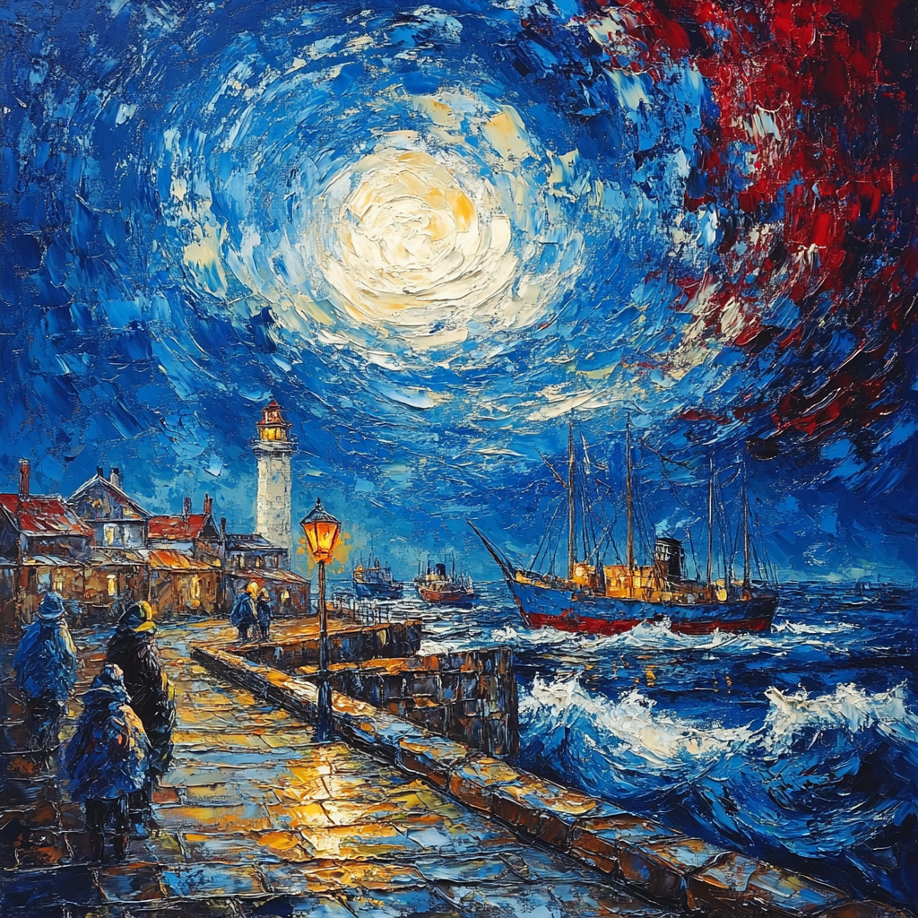 Munch Inspired Stormy Harbor Paint by numbers kits
