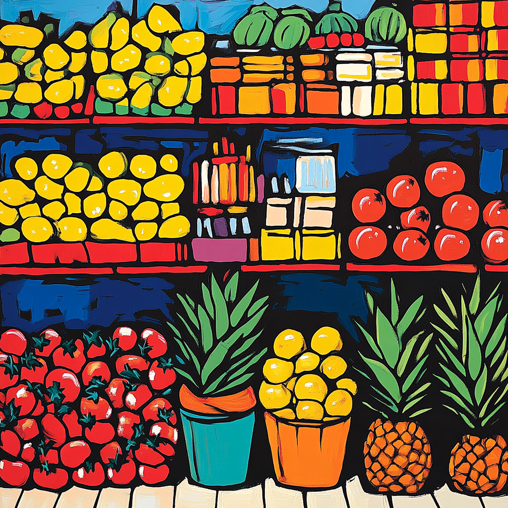 Andy Warhol Inspired Colorful Market Stalls Paint by numbers kits