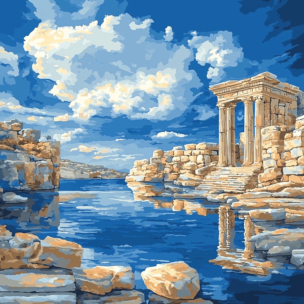 John William Waterhouse Inspired Historic Ruins Mystery Paint By Numbers Kits
