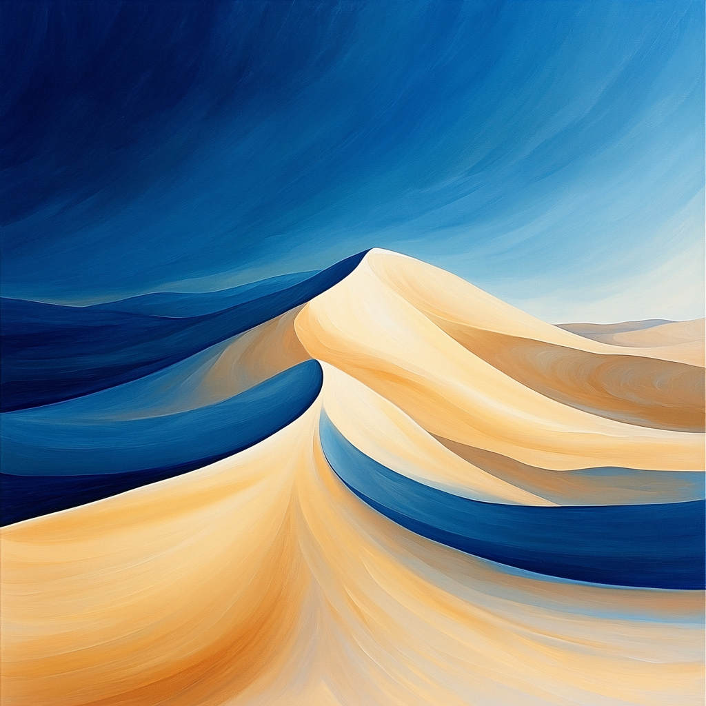 Georgia OKeeffe Inspired Radiant Sand Dune And Azure Sky DIY paint by numbers