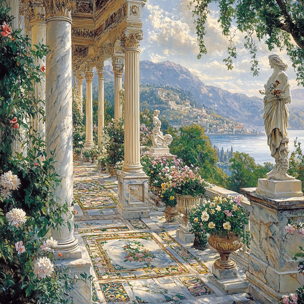 Lawrence Alma Tadema Inspired Roman Garden DIY paint by numbers