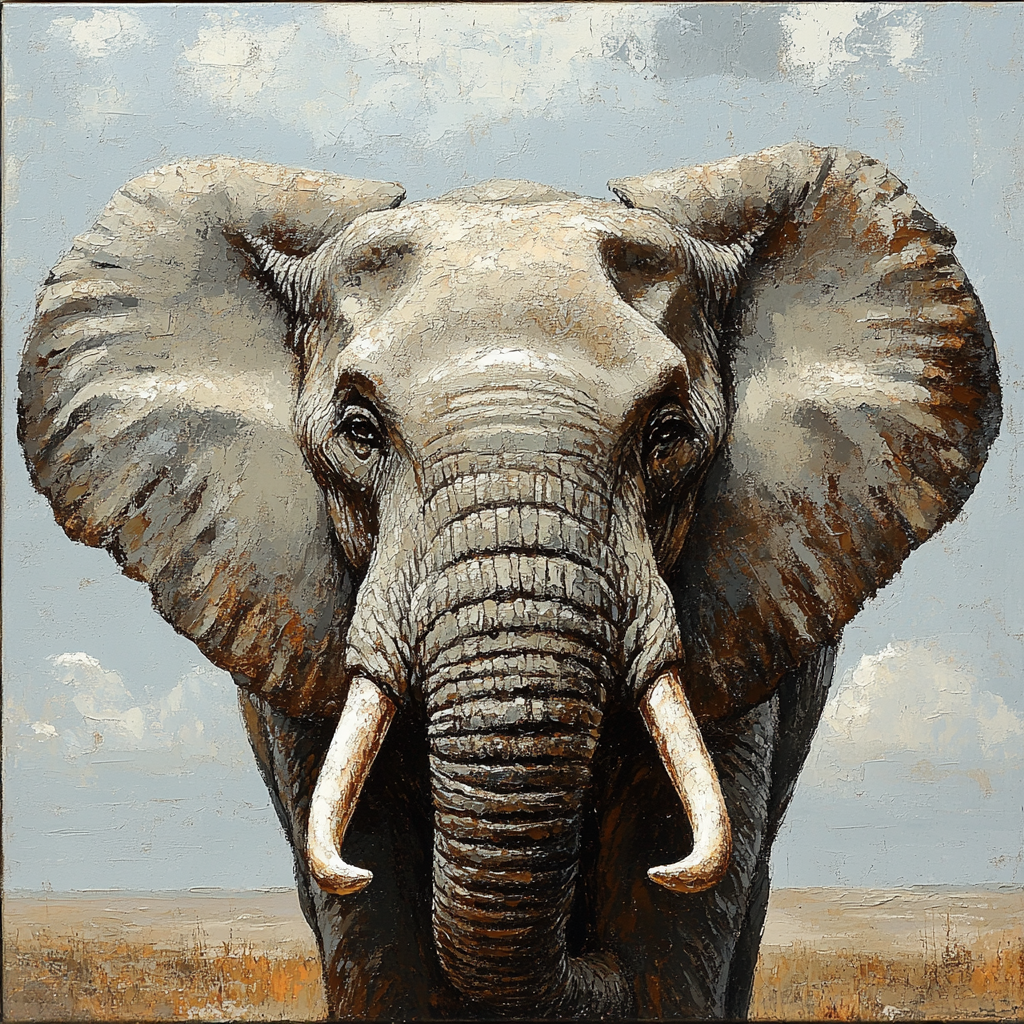 Edwin Landseer Inspired Majestic Elephant Portrait Painting by numbers kit