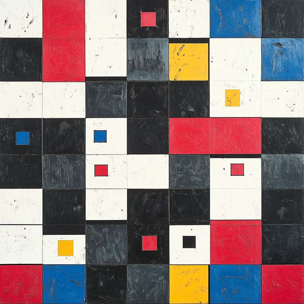 Kazimir Malevich Inspired Primary Grid Constellation DIY paint by numbers