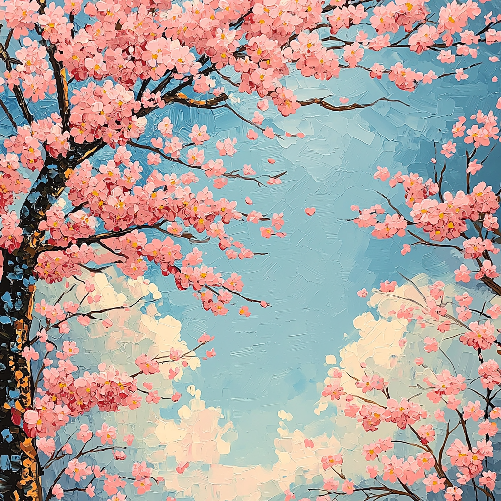 Claude Monet Inspired Flowering Cherry Trees Paint By Color