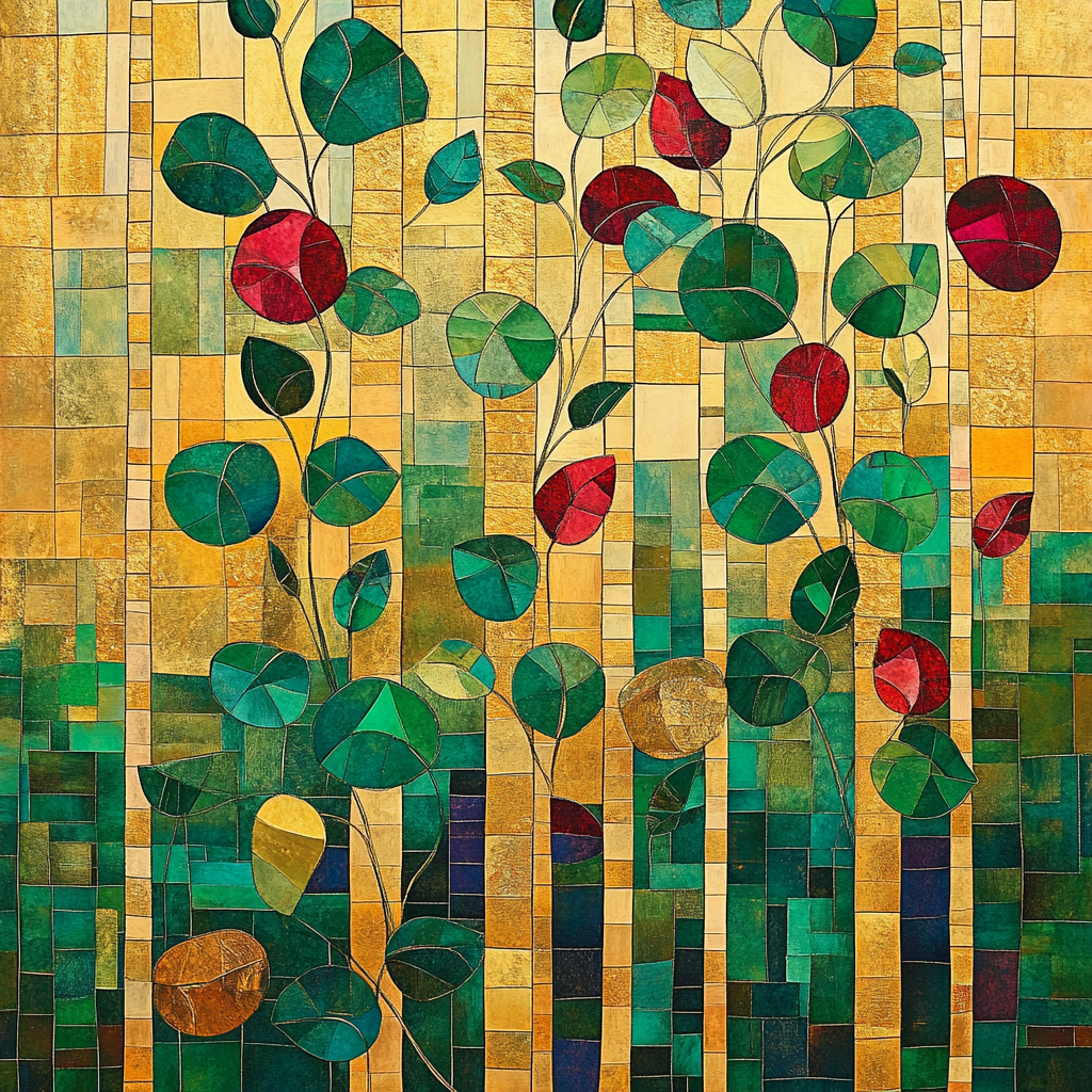 Gustav Klimt Inspired Mosaic Garden Of Leaves Painting by numbers kit