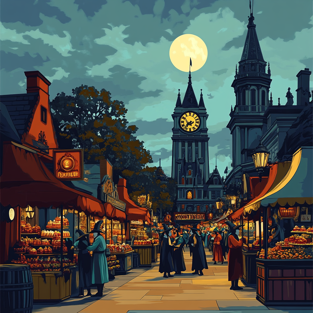 Clocktower Phantom Street Market Painting by numbers kit