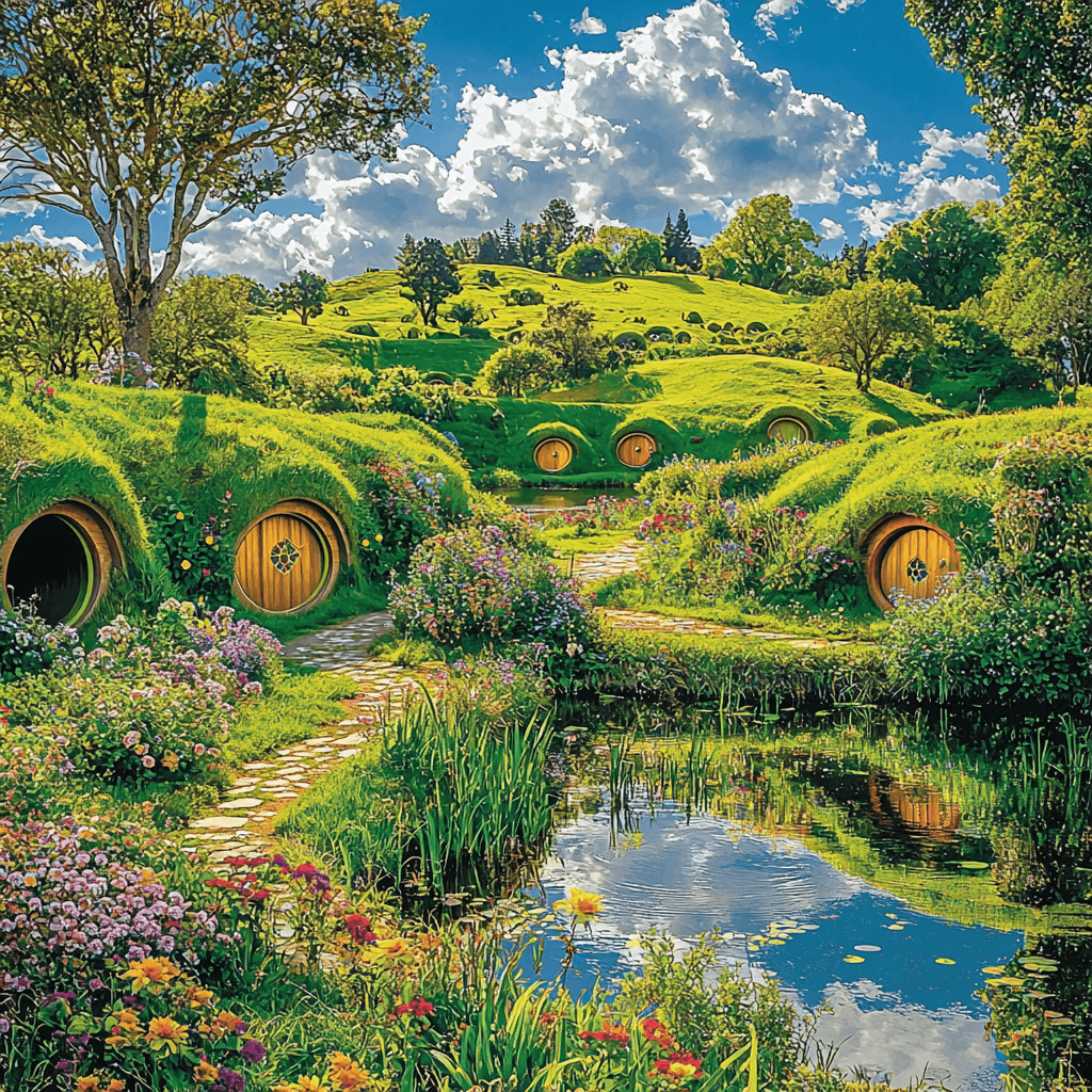 Hobbiton Movie Set - Matamata Paint By Numbers Art
