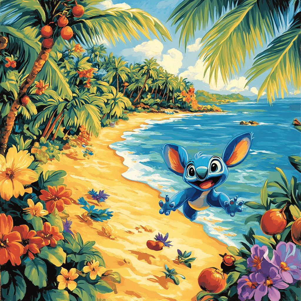 Stitch’s Tropical Adventure Numbered painting kits