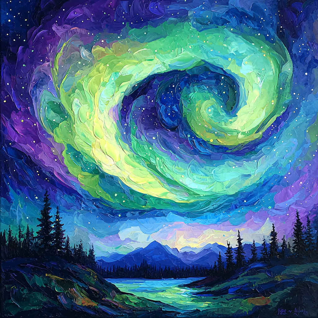 Georges Seurat Inspired Aurora Illumination Paint By Color