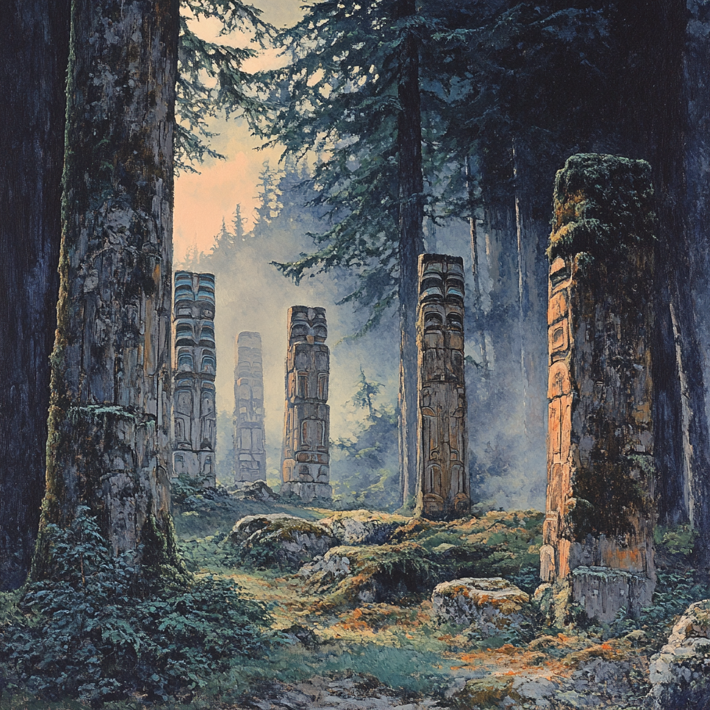 Emily Carr Inspired Ancient Totem Grove Painting by numbers kit