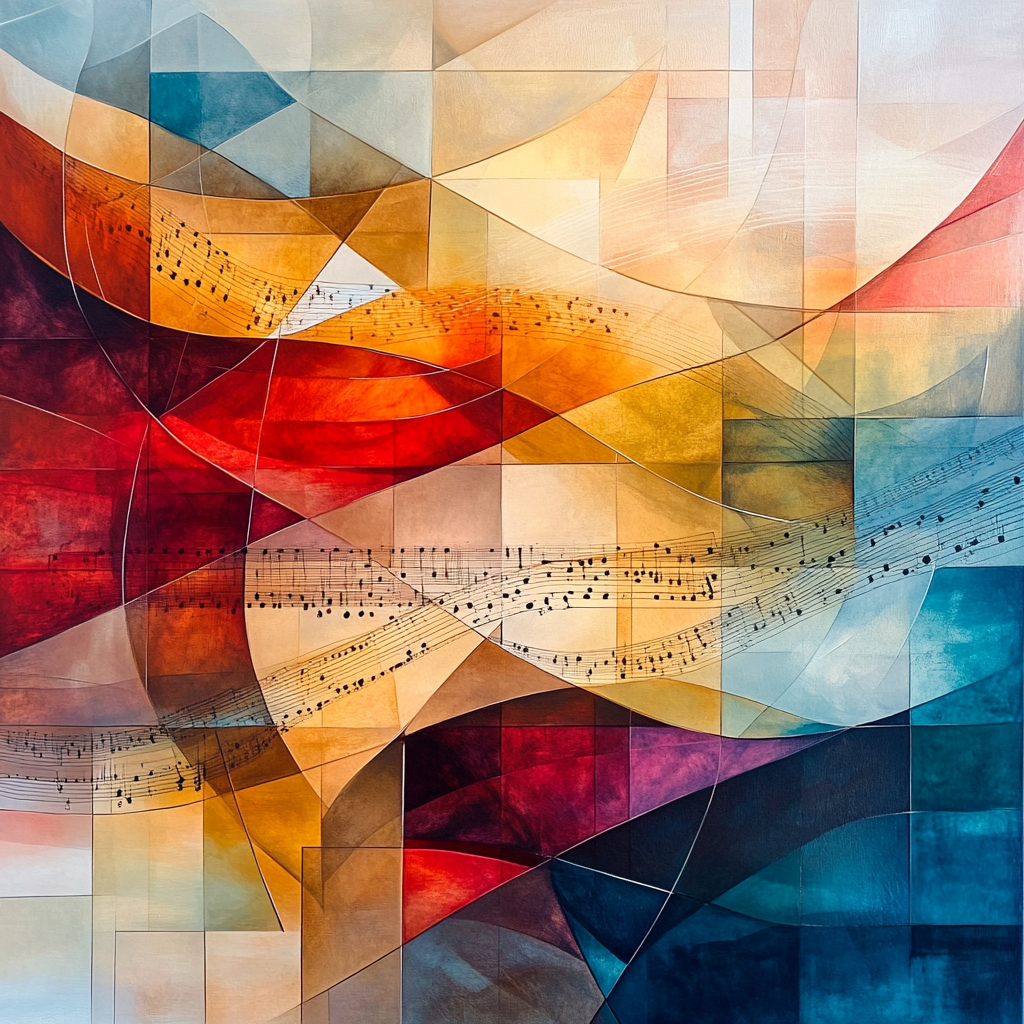 Paul Klee Inspired Rhythmic Abstract Landscape Paint by numbers art