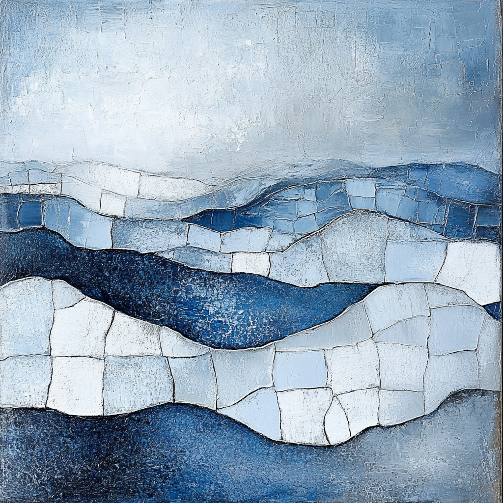 Jean-Paul Riopelle Inspired Glacial River Tessellation Number painting