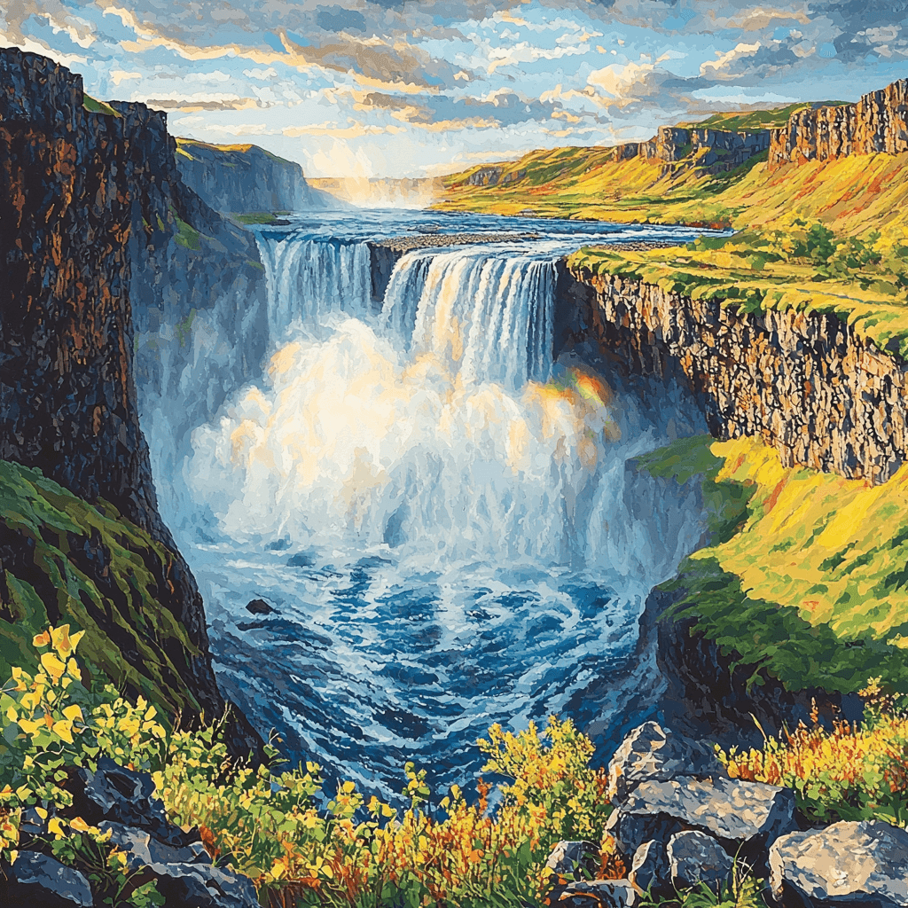 Gullfoss Waterfall Paint By Numbers