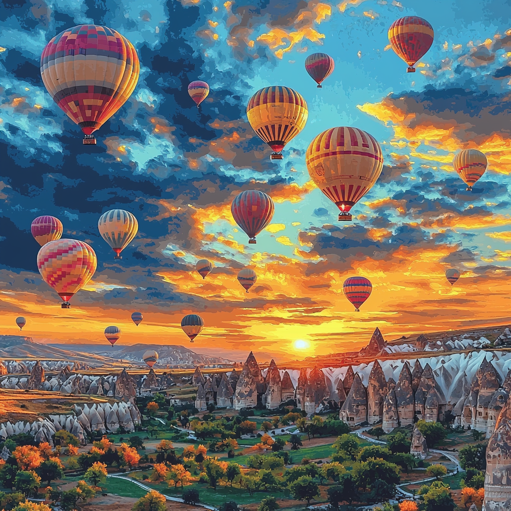 Cappadocia Balloon Rides DIY Paint By Numbers