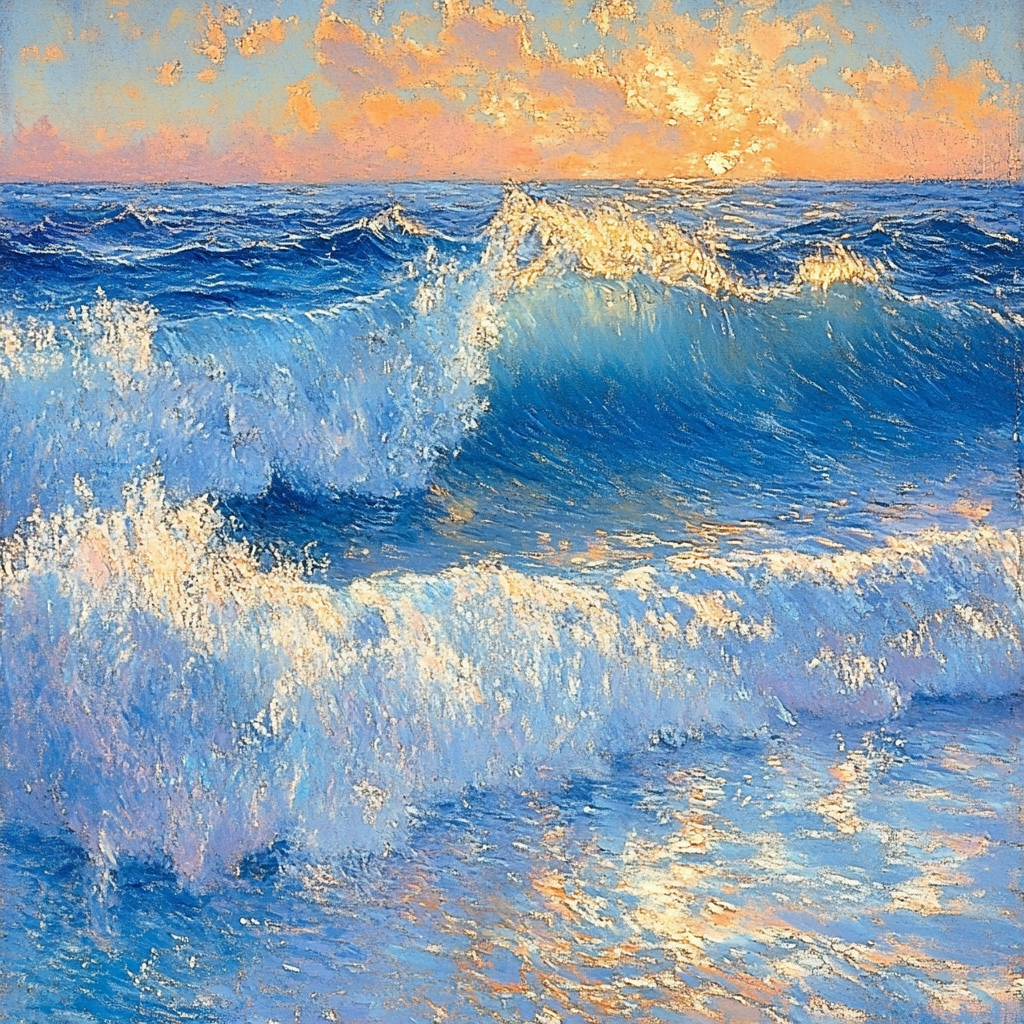 Edgar Degas Inspired Ocean Waves painting number kit