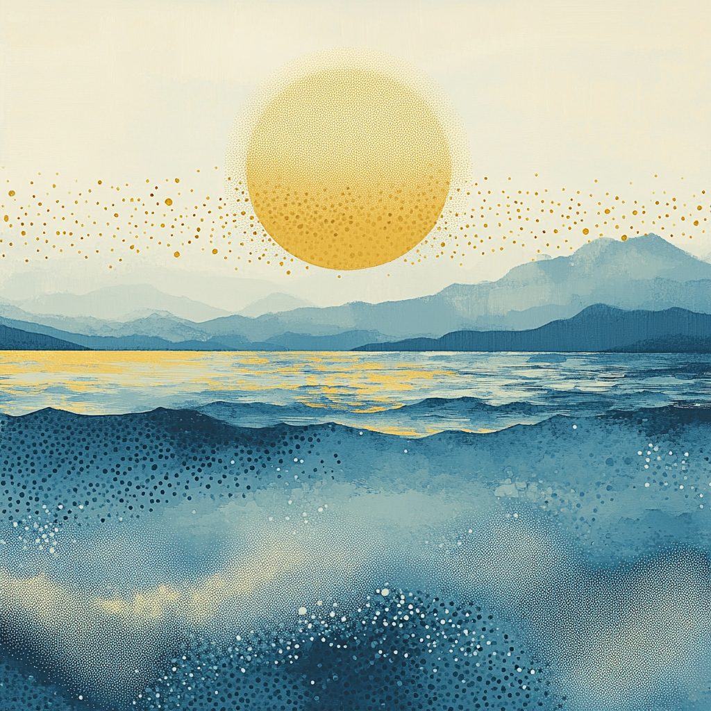 Georges Seurat Inspired Lunar Tide Abstraction DIY paint by numbers