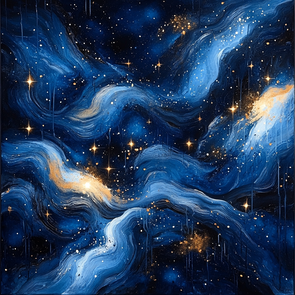 Jackson Pollock Inspired Celestial Storm Of Drips And Swirls paint by number