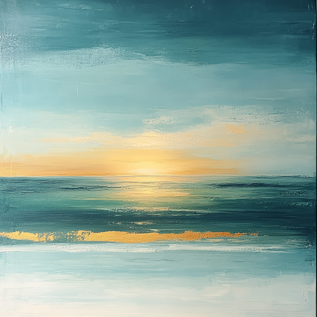 Rothko Inspired Ocean Horizon Number painting