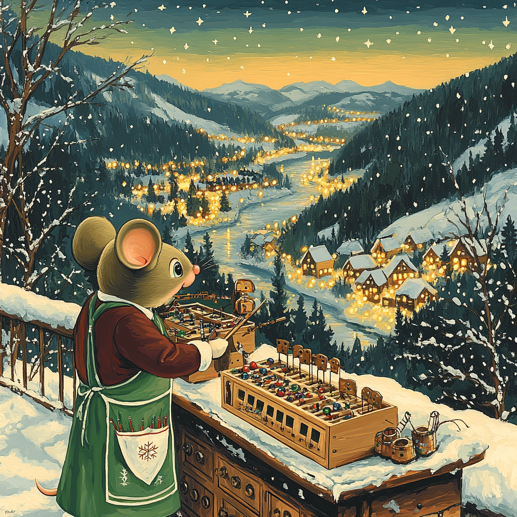 Merry Mountain Toy Workshop Number painting