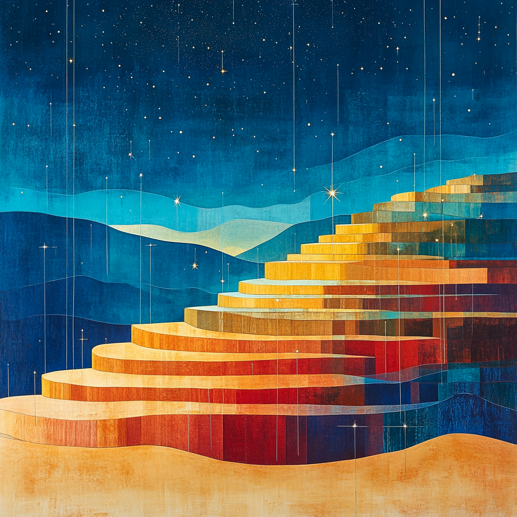 Paul Klee Inspired Celestial Terraces Nocturne paint by number