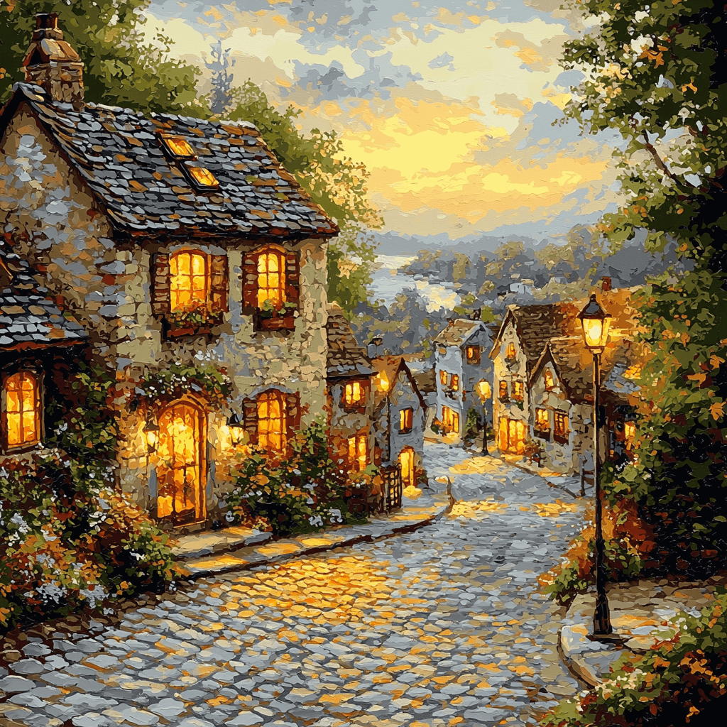 Kinkade Inspired Historical Streetscape Paint By Color