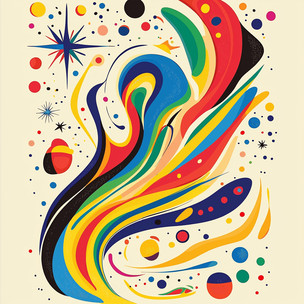 Joan Miró Inspired Whimsical Cosmic Dance DIY Paint By Numbers