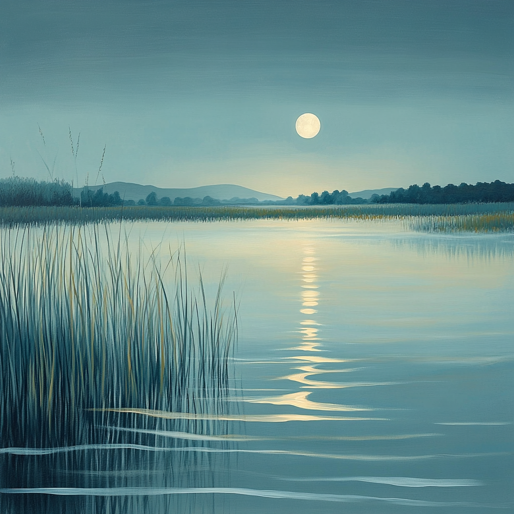 Hiroshige Inspired Moonlit Marsh Numbered painting kits