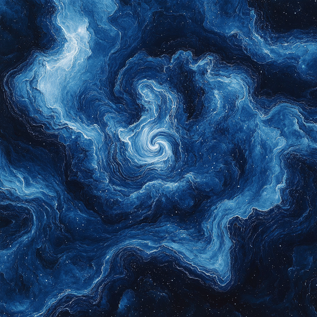 Michelangelo Inspired Sapphire Nebula painting number kit