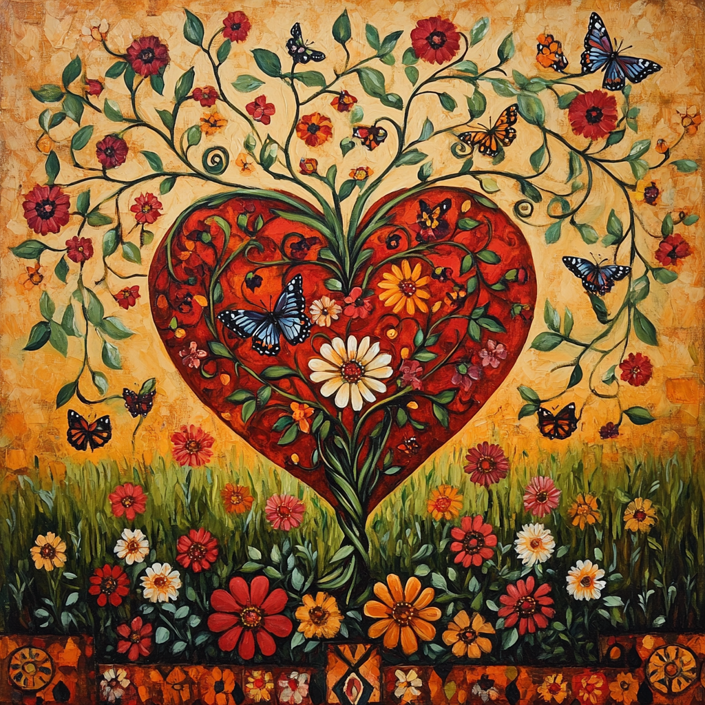 Frida Kahlo Inspired Resilient Garden Number painting