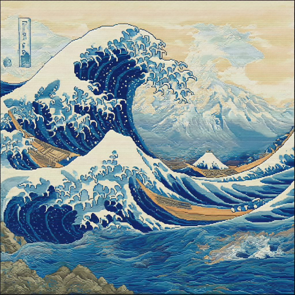 Hokusai Inspired Hokusai's Ocean Symphony Numbered Painting Kits