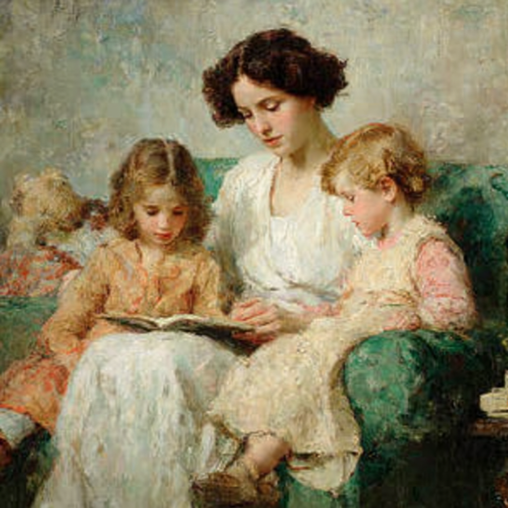 Mary Cassatt Inspired Intimate Family Scene paint by numbers