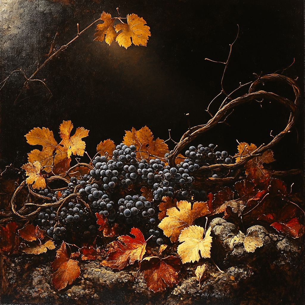 Caravaggio Inspired Memento Mori With Withering Vines DIY paint by numbers