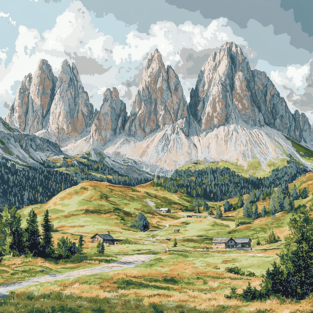 Michelangelo Inspired Divine Mountains Number Painting